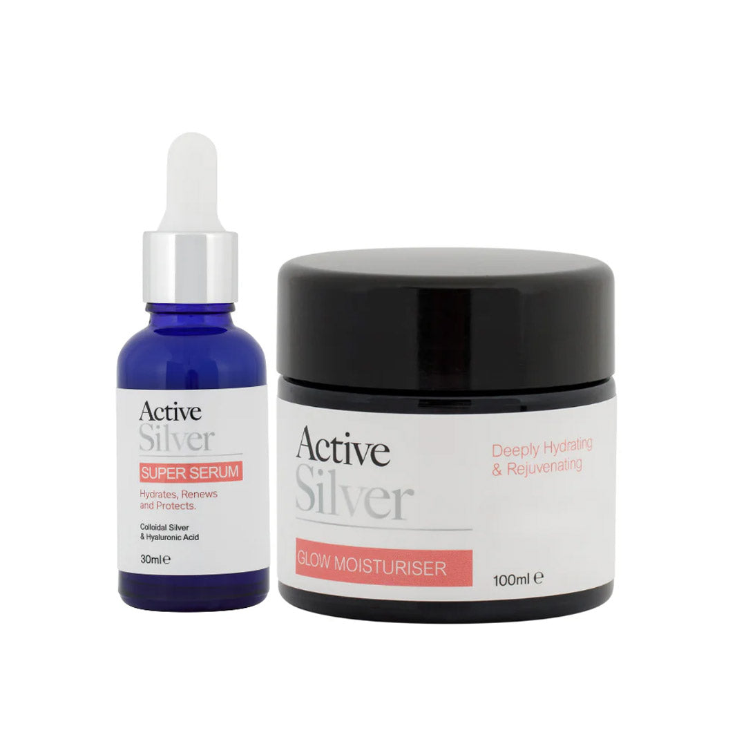 Active Silver Super Serum 30ml & Glow Moisturiser 100ml Duo