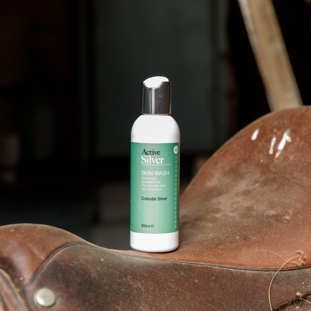 Active Silver Animal Skin Wash On A Saddle