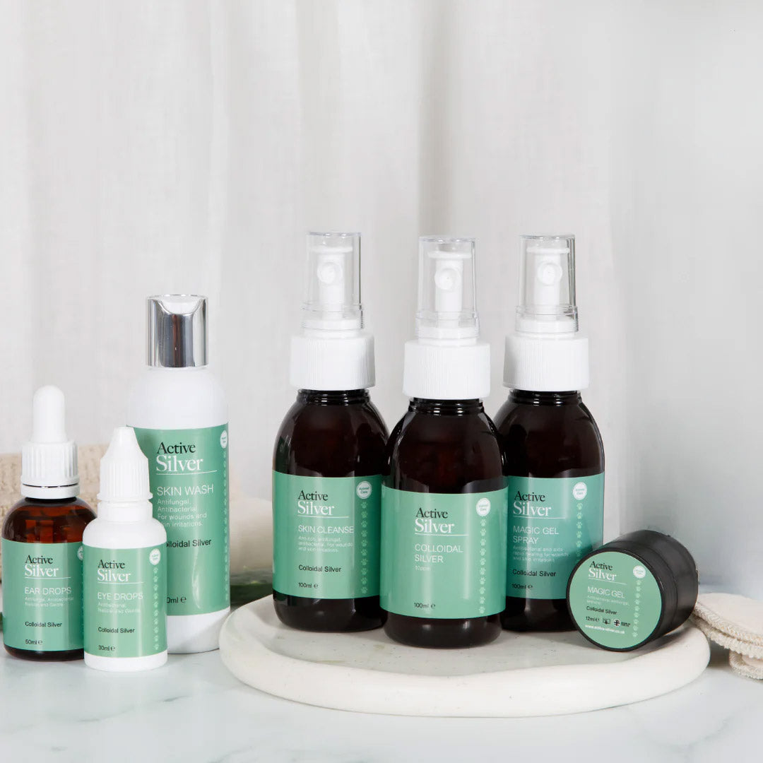 Active Silver Animal Care One of Everything Set In Bathroom