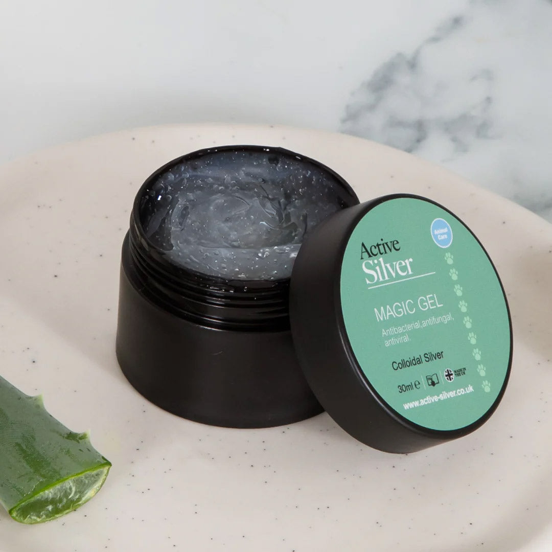 Active Silver Animal Magic Gel 30ml Pot With Lid Off In Bathroom