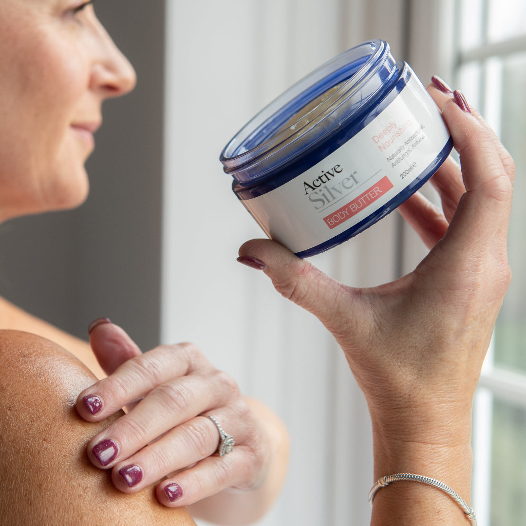 Active Silver Body Butter 200ml Being Applied