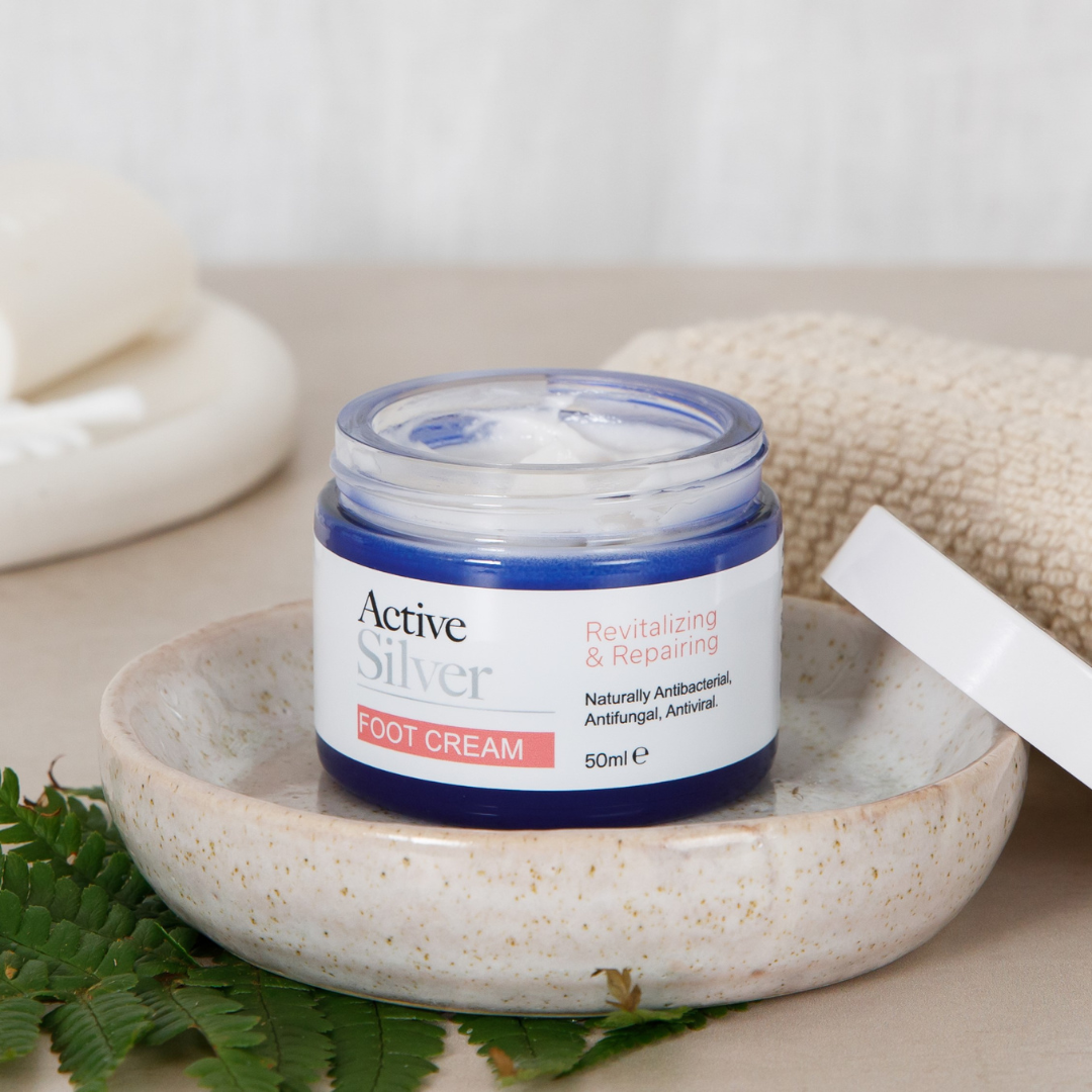 Active Silver Foot Cream 50ml Jar In Bathroom