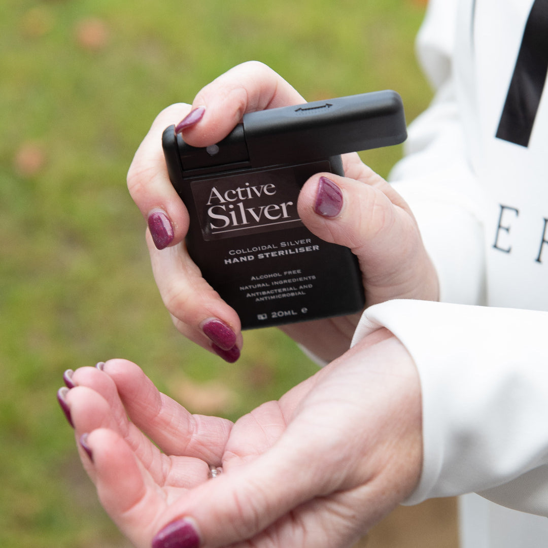 Active Silver Hand Steriliser 20ml Application