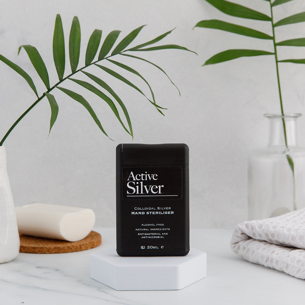 Active Silver Hand Steriliser 20ml In Bathroom