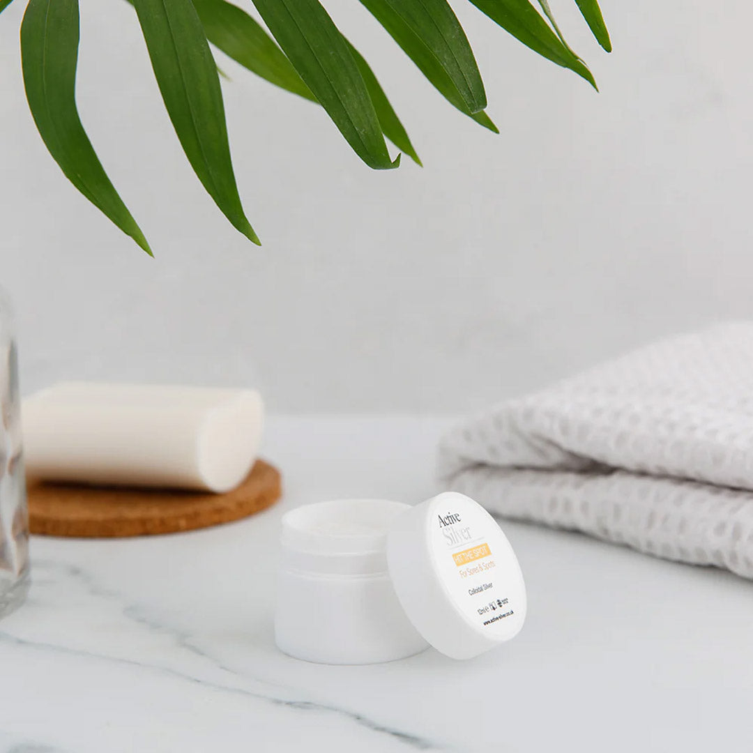 Active Silver Hit The Spot Cream In 12ml Pot in Bathroom