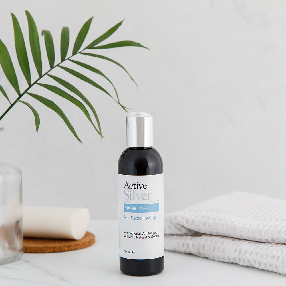 Active Silver Magic Gel 100ml Bottle In Bathroom