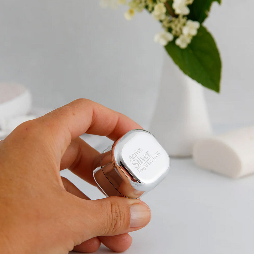 Active Silver Magic Lip Balm In Hand