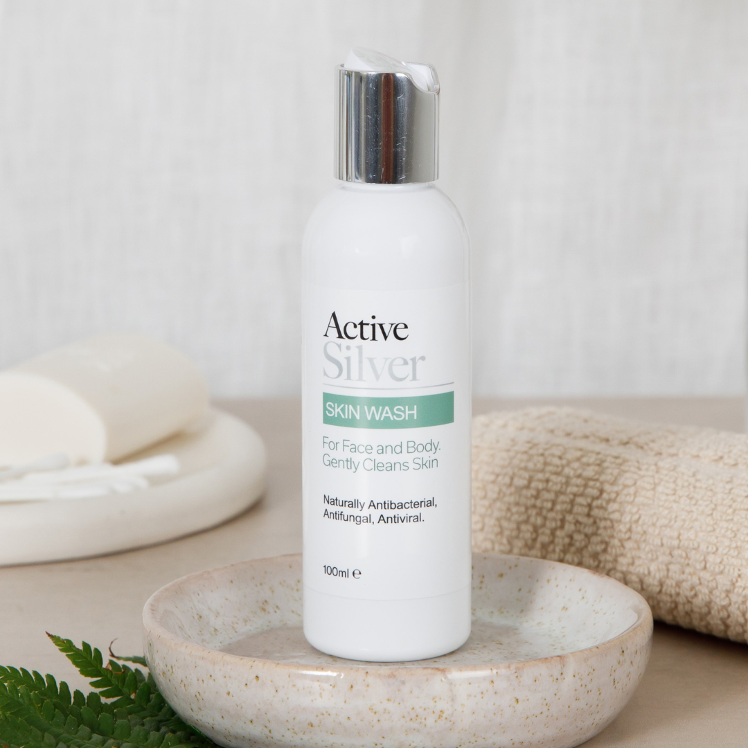 Active Silver Skin Wash 100ml Bottle In Bathroom