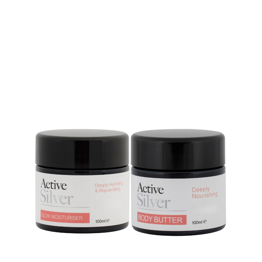 Active Silver Glow Moisturiser And Body Butter Duo in 100ml