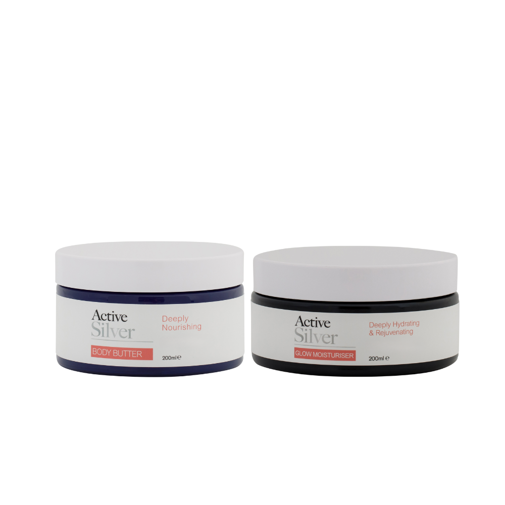 Active Silver Glow Moisturiser And Body Butter Duo in 200ml