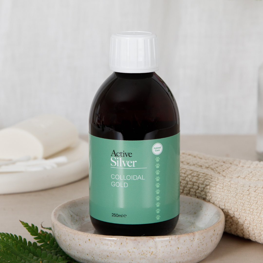 Active Silver Animal Care Colloidal Gold with  In 250ml Bottle In Bathroom