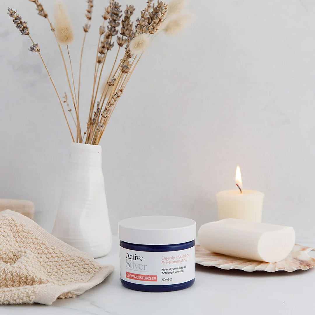  Active Silver GLOW Moisturiser 50ml In Bathroom