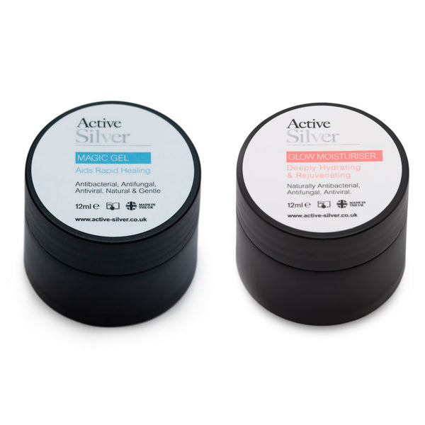 Active Silver Magic Gel & GLOW Moisturiser 12ml Twin Pack